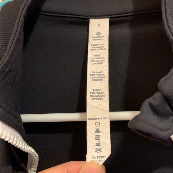 Lululemon Zip Up Jacket - Black with White - Picture 2 of 2